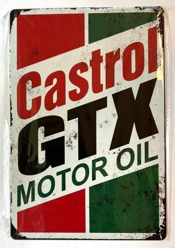 Castrol Oil Gtx - لافتة معدنية عتيقة لزيت المحرك كاسترول