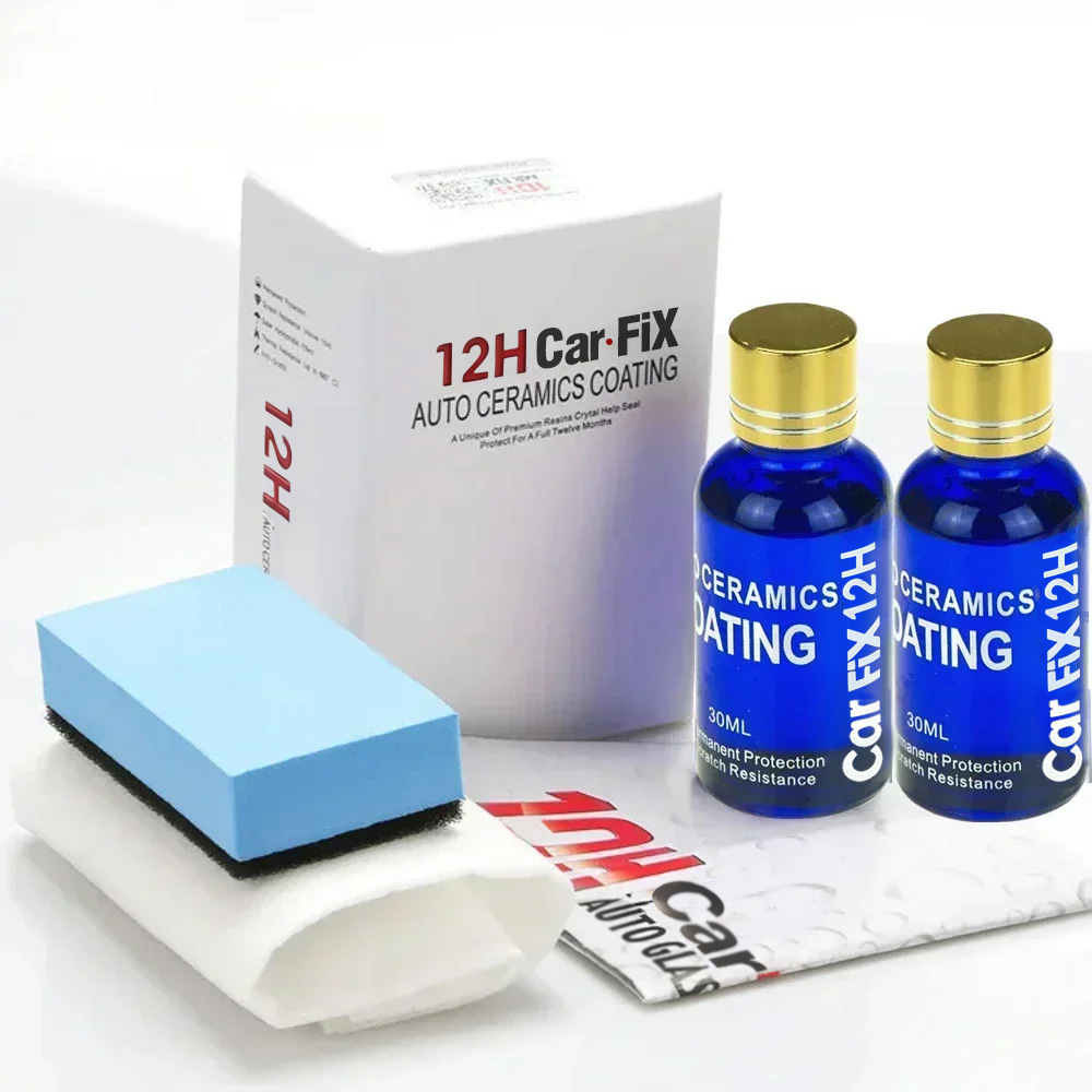 Car Wax Ceramic Coating - قطعتان من شمع تلميع السيارات 12H،